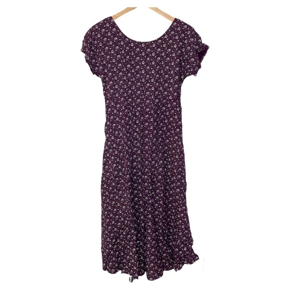 VTG All That Jazz scoop neck short sleeve dark floral maxi dress 11/12